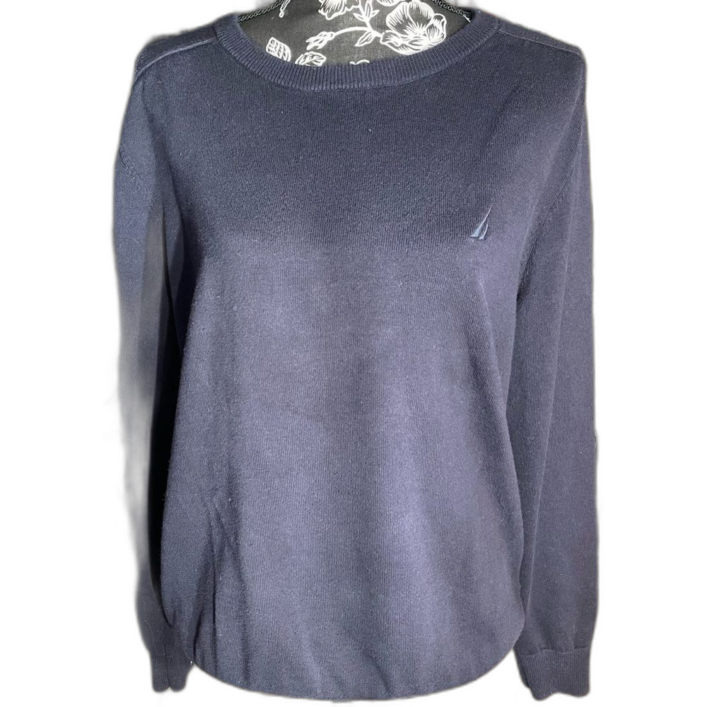 Nautica Men's/Unisex Navy Blue 100% Cotton Soft Crewneck Sweater Size Large